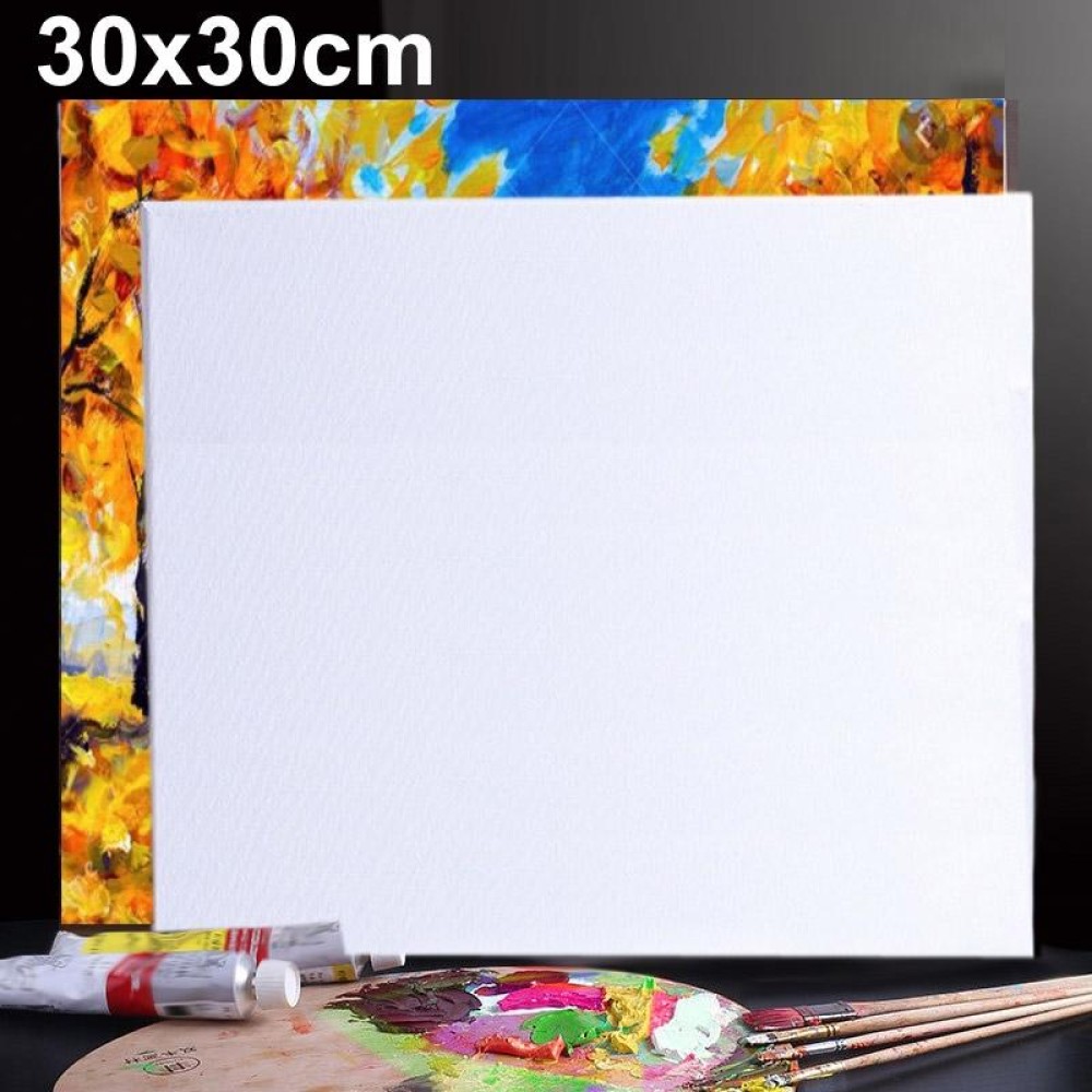 Oil Acrylic Paint White Blank Square Artist Canvas Wooden Board Frame, 30x30cm