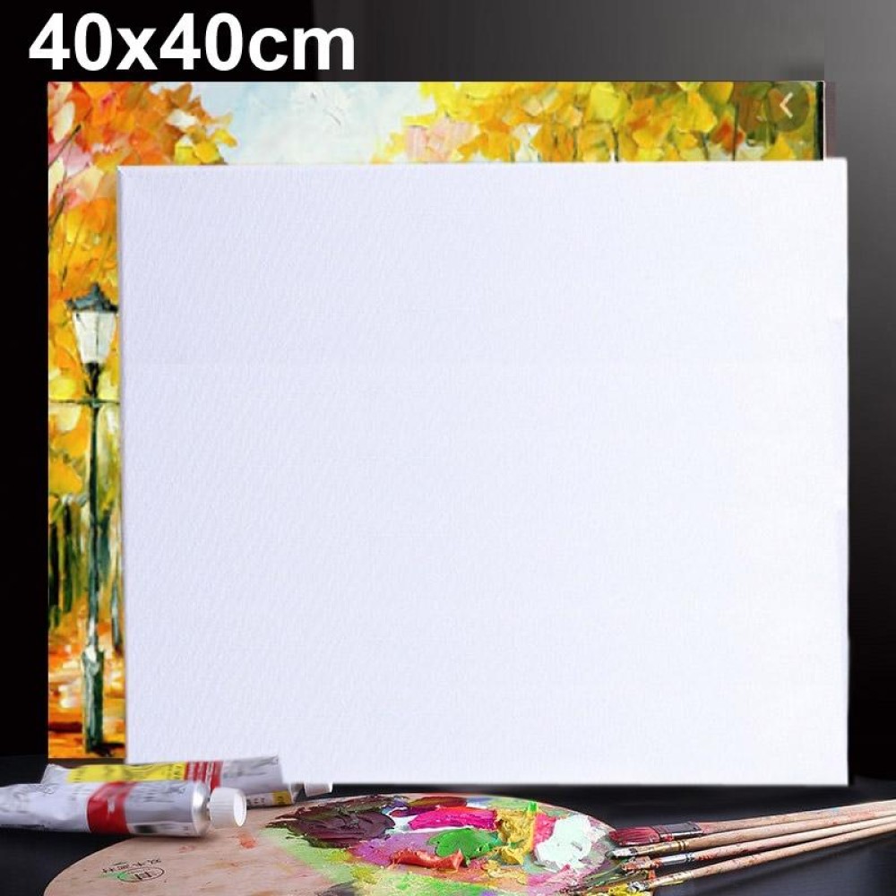 Oil Acrylic Paint White Blank Square Artist Canvas Wooden Board Frame, 40x40cm