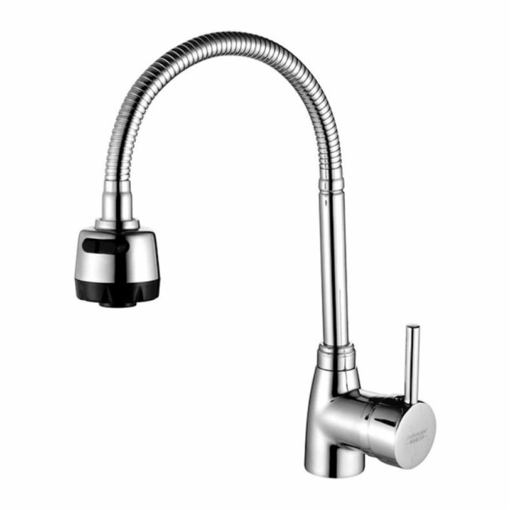 Kitchen Faucet Anti-splash Head Wash Basin Sink Universal Rotatable Faucet Full Copper Joint, Style:Hot & Cold Water