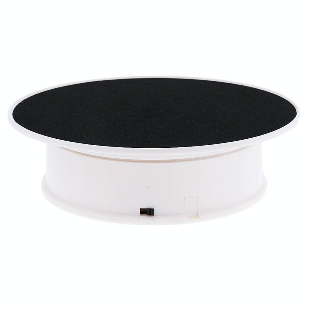 30cm 360 Degree Electric Rotating Turntable Display Stand Video Shooting Props Turntable for Photography, Load 4kg(White + Black)