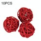 10 PCS Artificial Straw Ball For Birthday Party Wedding Christmas Home Decor(Red)