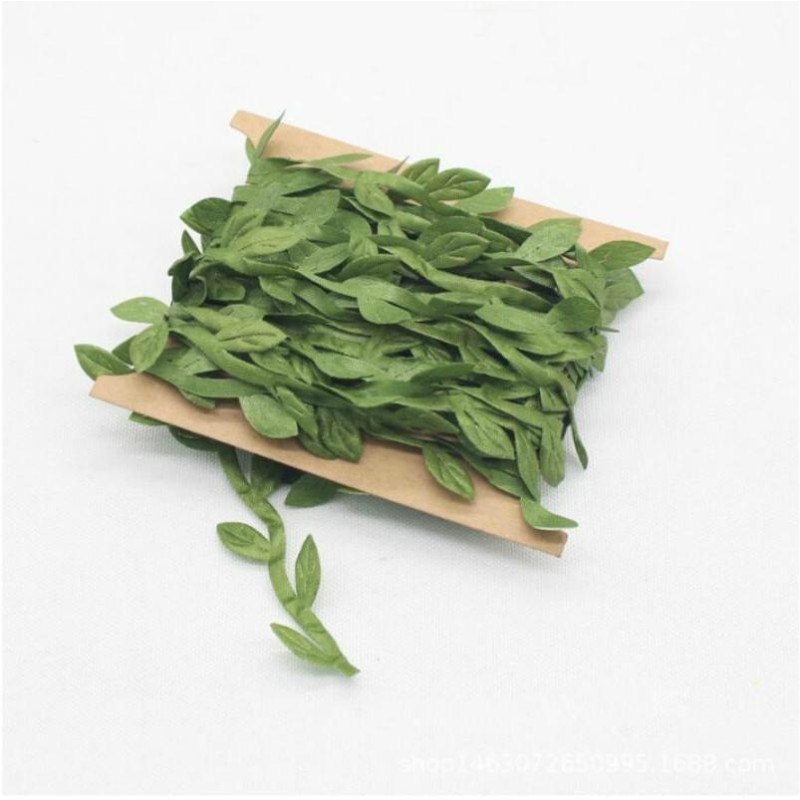 10 PCS Cloth Leaf Garland Decoration Accessories Green Leaf Cane Leaf Simulation DIY Garland Material, Size:5 Meters / Card