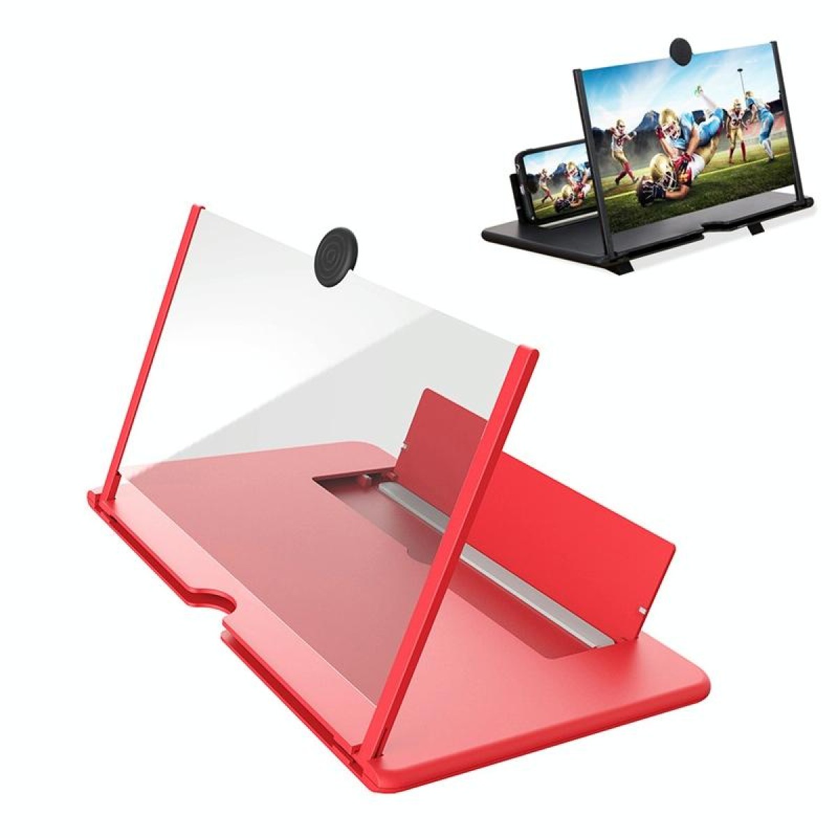 12 inch Pull-out Typed Ultra-clear 3D Mobile Phone Screen Stretching Bracket Amplifier(Red)