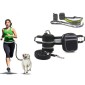 Dog Running Reflective Adjustable Belt Traction Rope with Small Bag, Specification:4-Piece Set(Black)