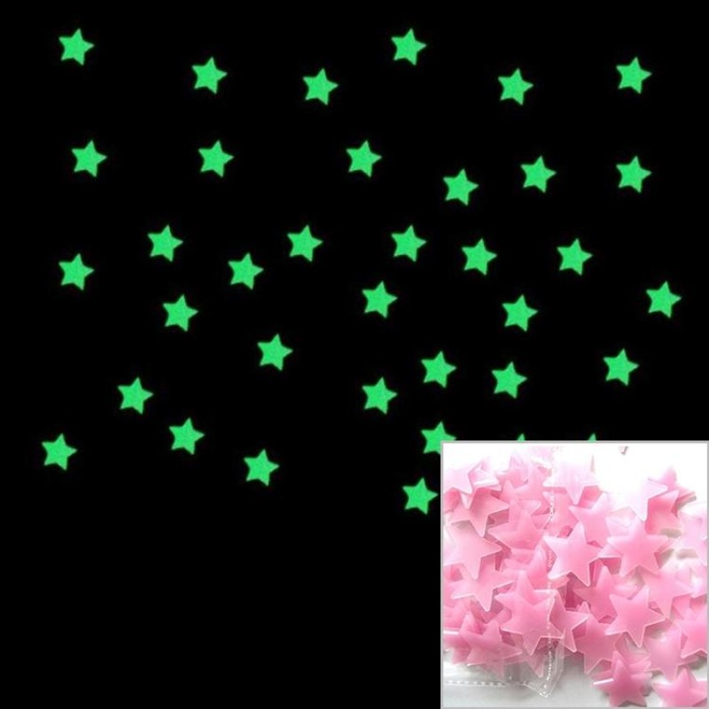 100PC Kids Bedroom Glow Wall Stickers Stars