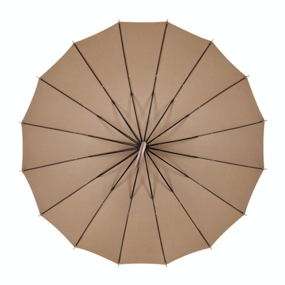 All-weather Umbrella With 16 Bones Enlarged By A Long Handle Straight Pole Umbrella(Brown)