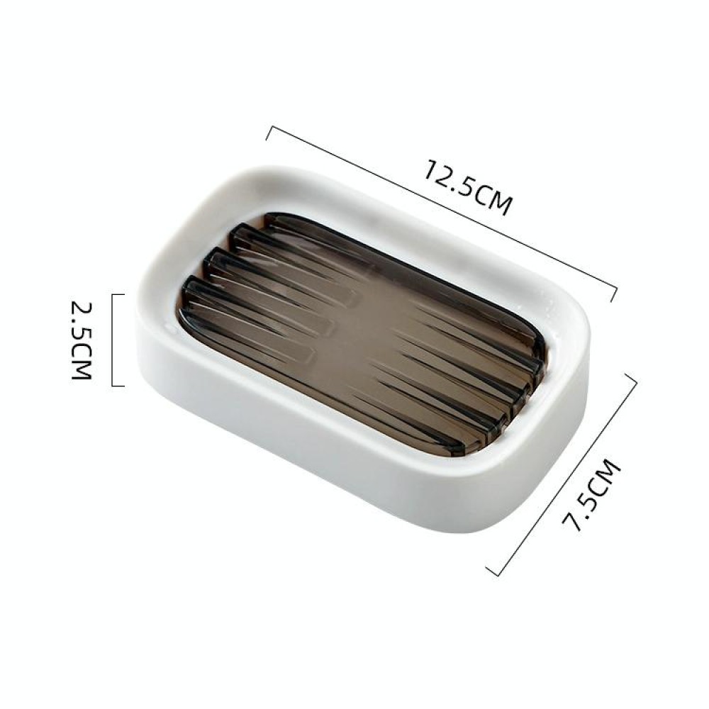 8 PCS Double-layer Drain Soap Box Bathroom Rack(Black)