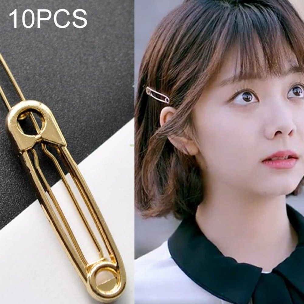 10 PCS New Fashion Exquisite Jewelry Hair Clip Metal Pin Shape Hair Ornaments Decorated Frog Clip(Gold)