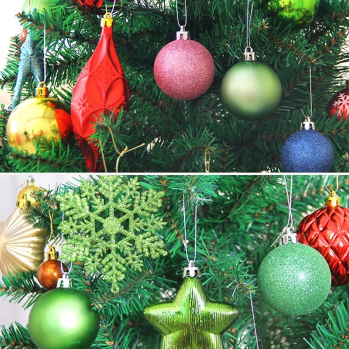 1 Box 3cm Home Christmas Tree Decor Ball Bauble Hanging Xmas Party Ornament Decorations(green)