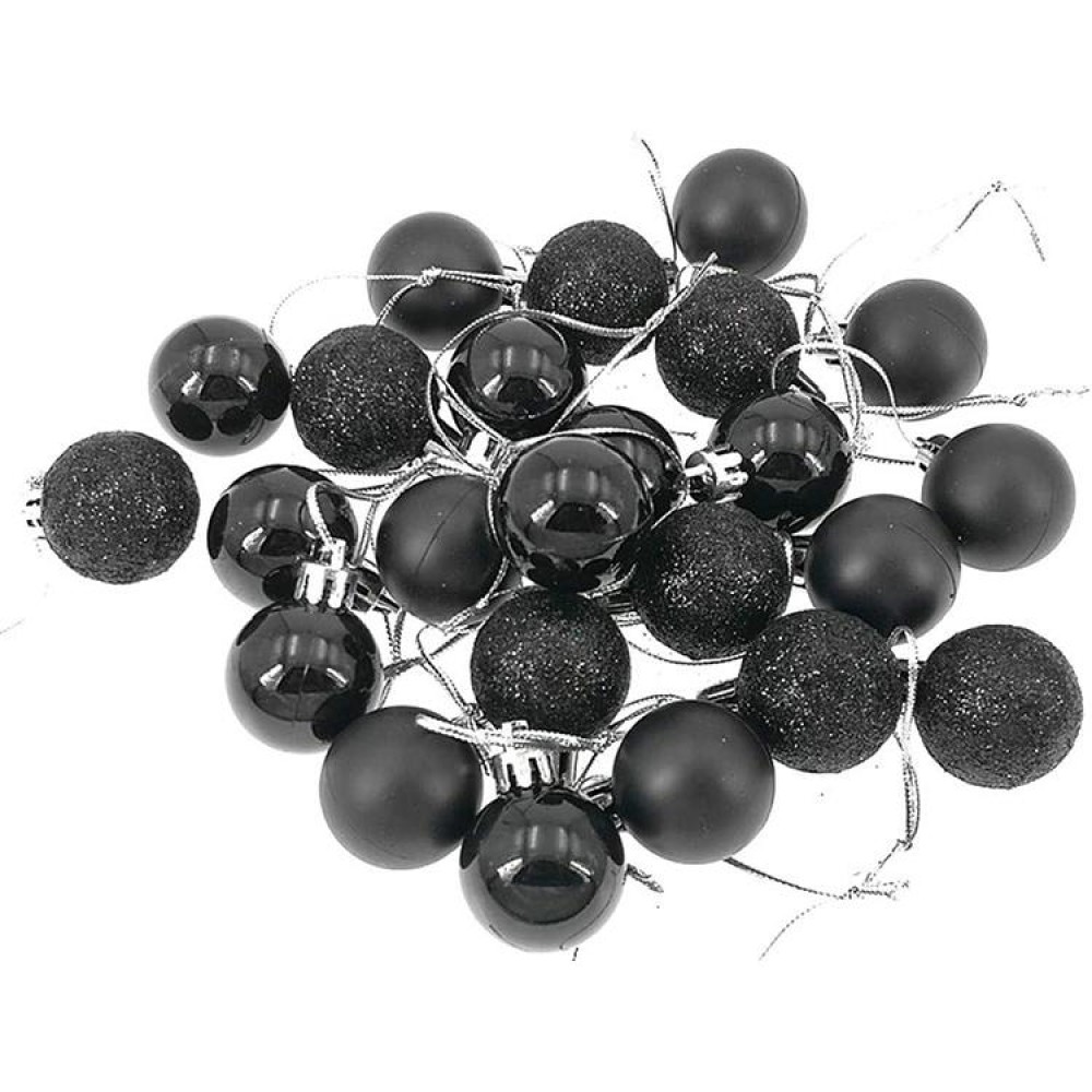 1 Box 3cm Home Christmas Tree Decor Ball Bauble Hanging Xmas Party Ornament Decorations(black)