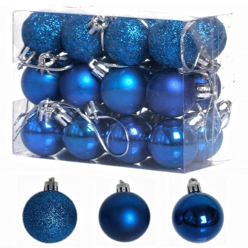 1 Box 3cm Home Christmas Tree Decor Ball Bauble Hanging Xmas Party Ornament Decorations(blue)