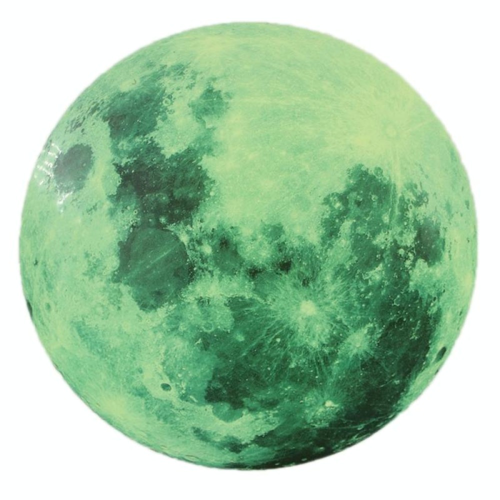 3 PCS AFG33003 Home Decoration Luminous Stars Moon PVC Stickers, Specification:Green Moon 30cm