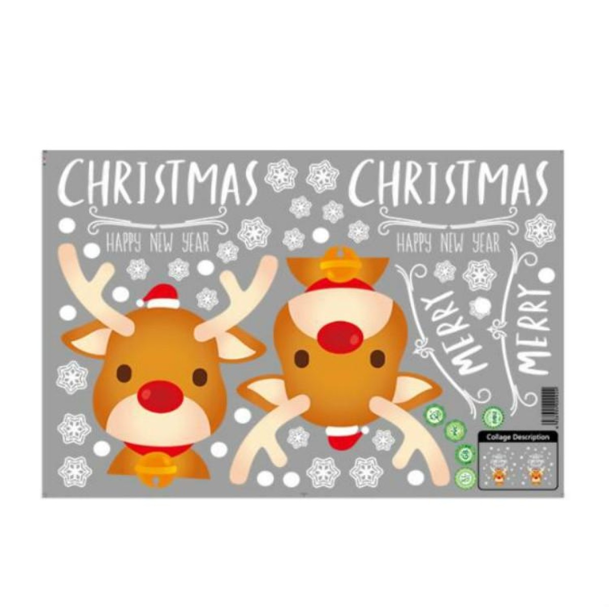 Christmas Decorations Stickers Glass Window Wall Stickers(Reindeer)