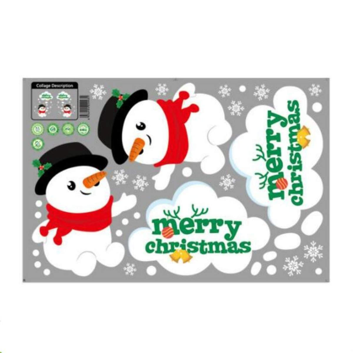Christmas Decorations Stickers Glass Window Wall Stickers(Snowman)
