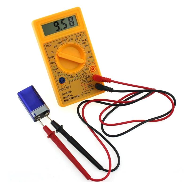 DT-830B Handheld Digital Multimeter Ammeter Voltmeter Digital Display Universal Tester Meter(Yellow)