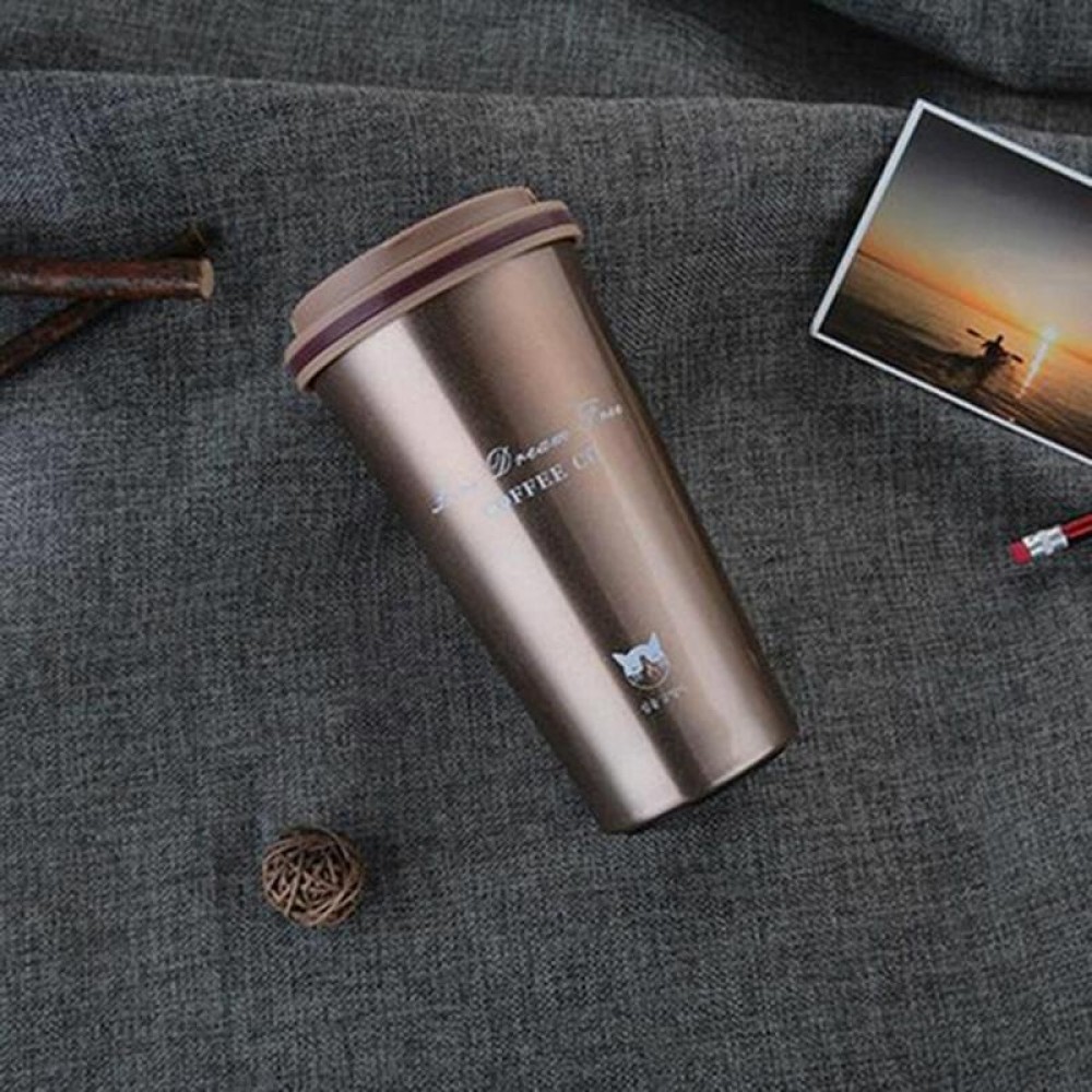 500ML Portable Stainless Steel Creative Gift Coffee Cup Office Vacuum Thermos Mug(Coffee)