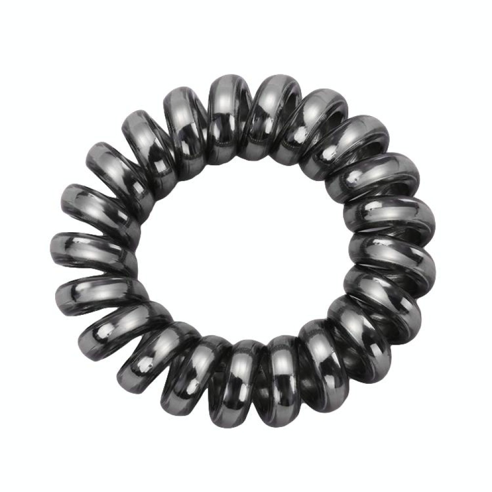 10 PCS Multicolor Elastic Hair Bands Spiral Shape Ponytail Hair Ties Rubber Band Hair Rope Telephone Wire Hair Accessories(Black)
