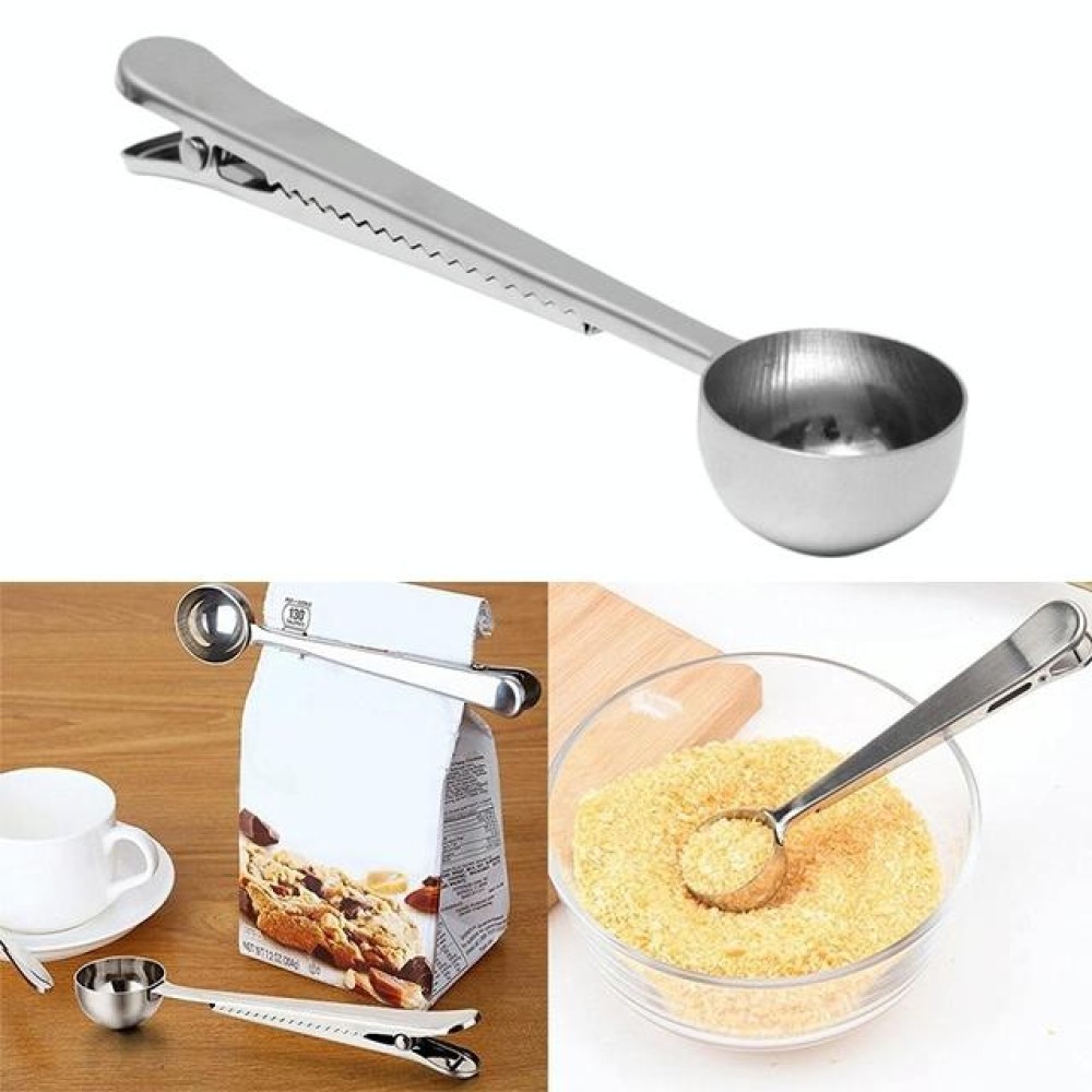 Multifunction Kitchen Coffee Scoop With Clip Stainless Steel Tea Coffee Measuring Cup Coffee Scoop