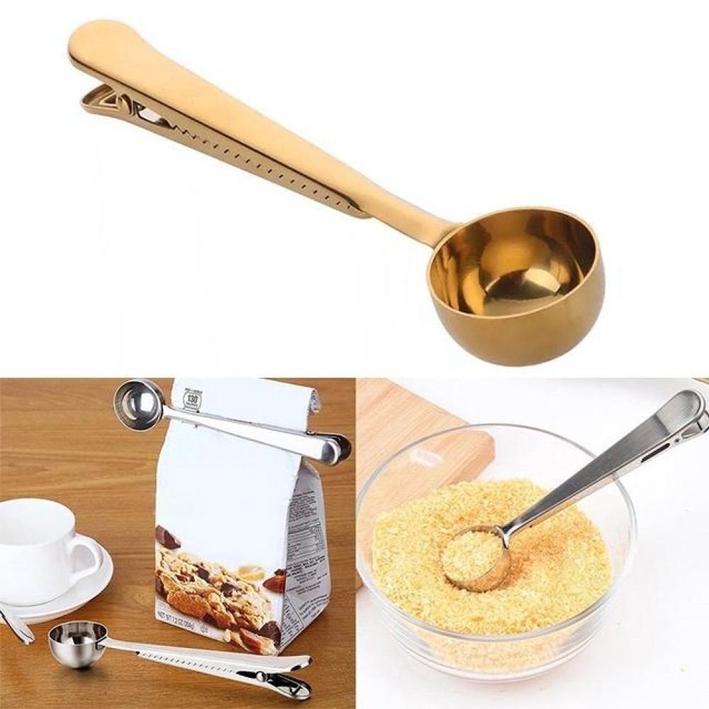 Multifunction Kitchen Coffee Scoop With Clip Stainless Steel Tea Coffee Measuring Cup Coffee Scoop