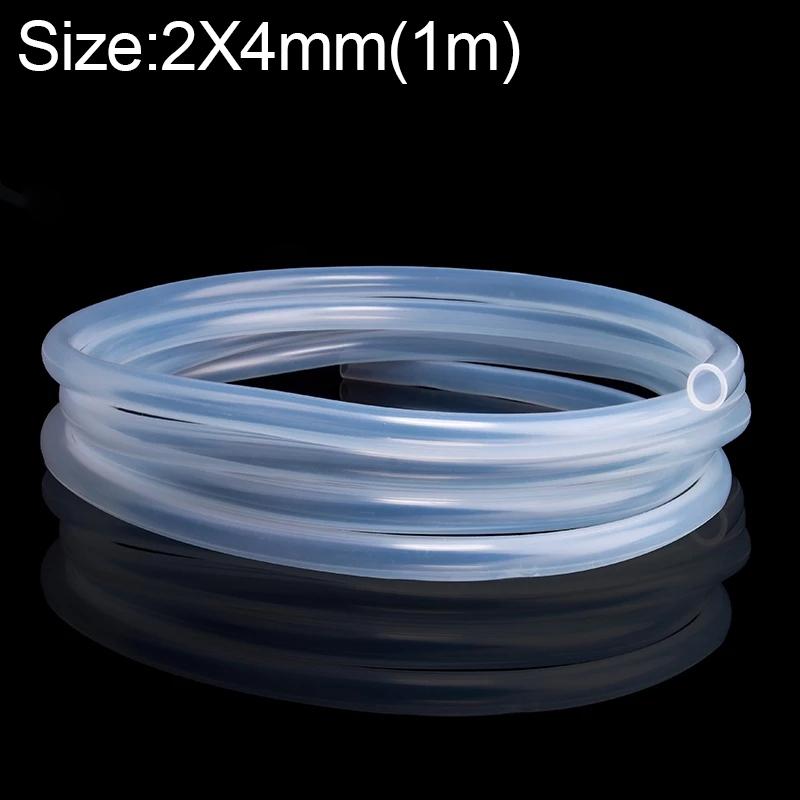 Food Grade Transparent Silicone Rubber Hose Out Diameter Flexible Silicone Tube, Specification:2x4mm(5m)