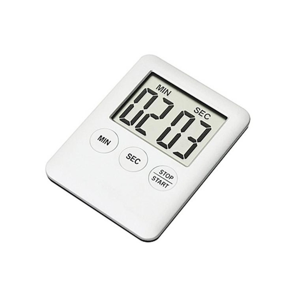 Super Thin LCD Digital Screen Kitchen Timer Cooking Count Up Countdown Alarm Magnet Clock(White)