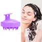 Silicone Head Scalp Massage Brush Hair Washing Scalp Cleanse Comb(Purple)