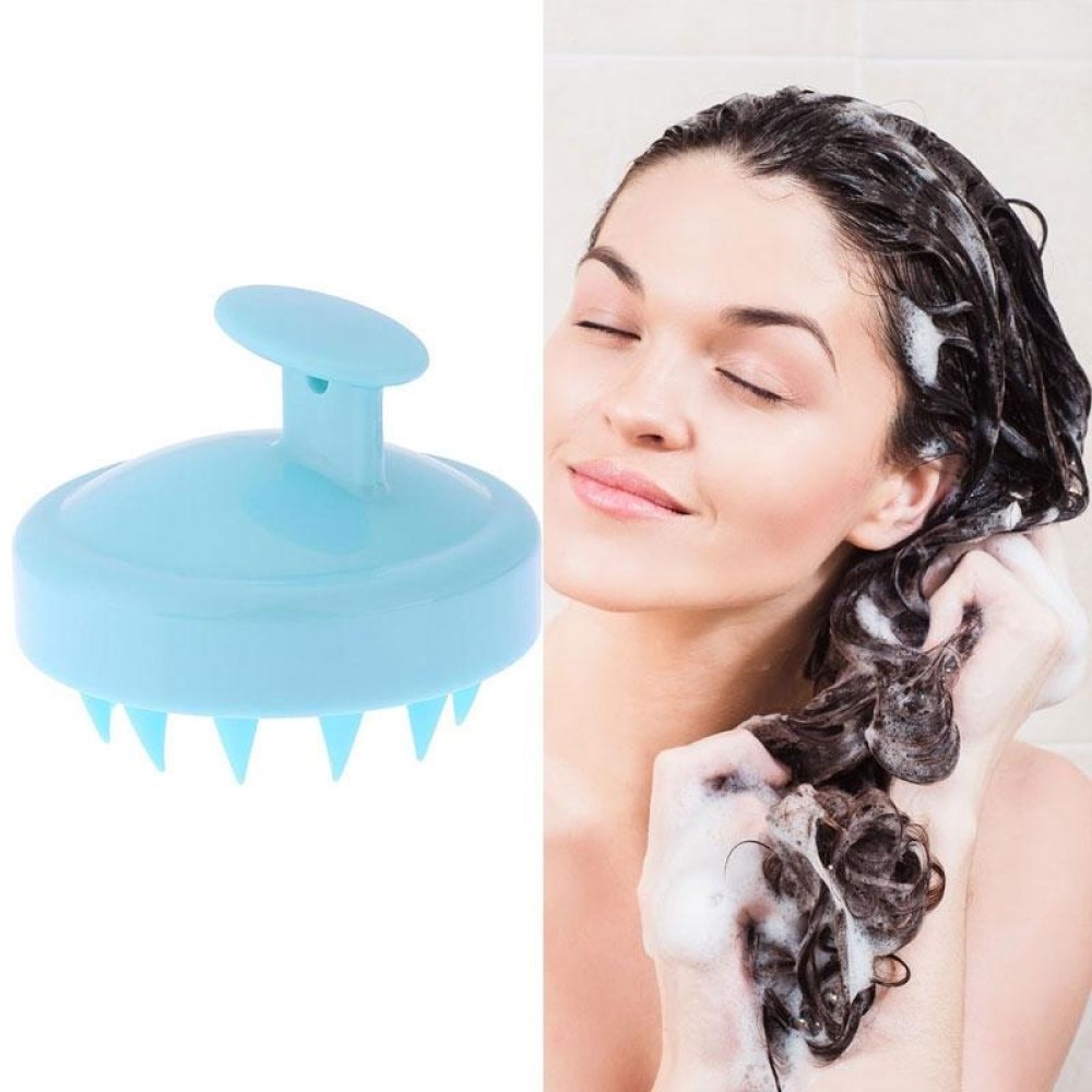 Silicone Head Scalp Massage Brush Hair Washing Scalp Cleanse Comb(Blue)
