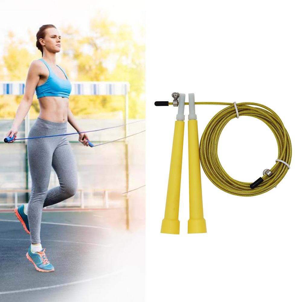 Steel Wire Skipping Skip Adjustable Fitness Jump Rope，Length: 3m(Yellow)