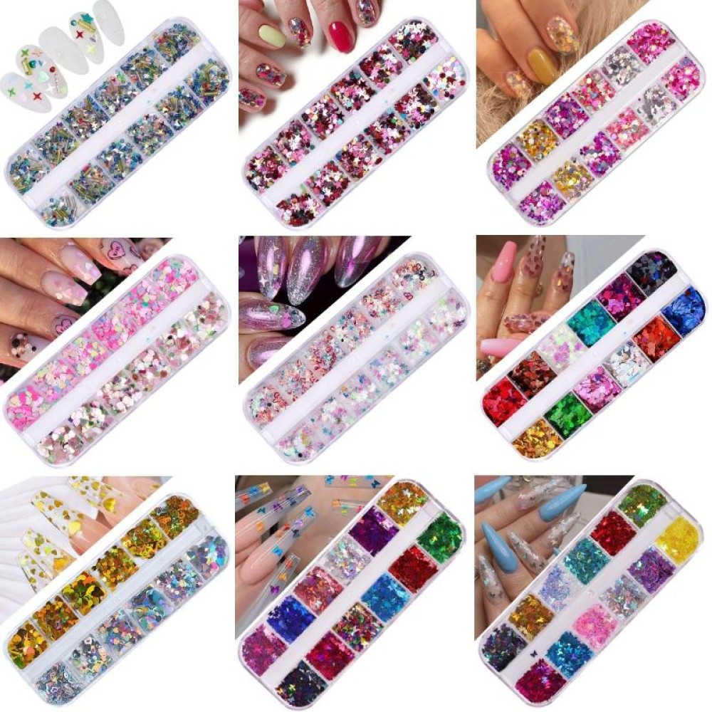 2 PCS Nail Art Butterfly Laser Symphony Sequins, Specification:01