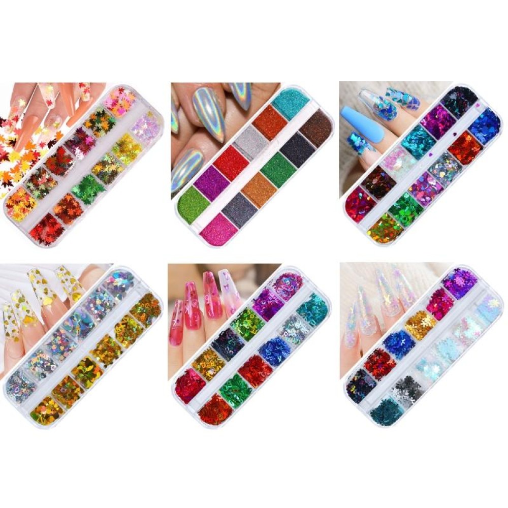 2 PCS Nail Art Butterfly Laser Symphony Sequins, Specification:21