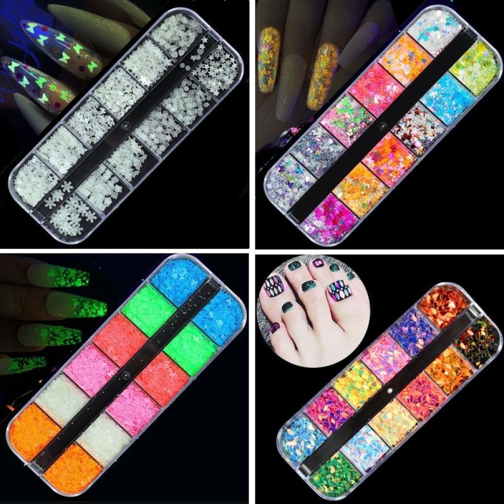 2 PCS Nail Art Butterfly Laser Symphony Sequins, Specification:22