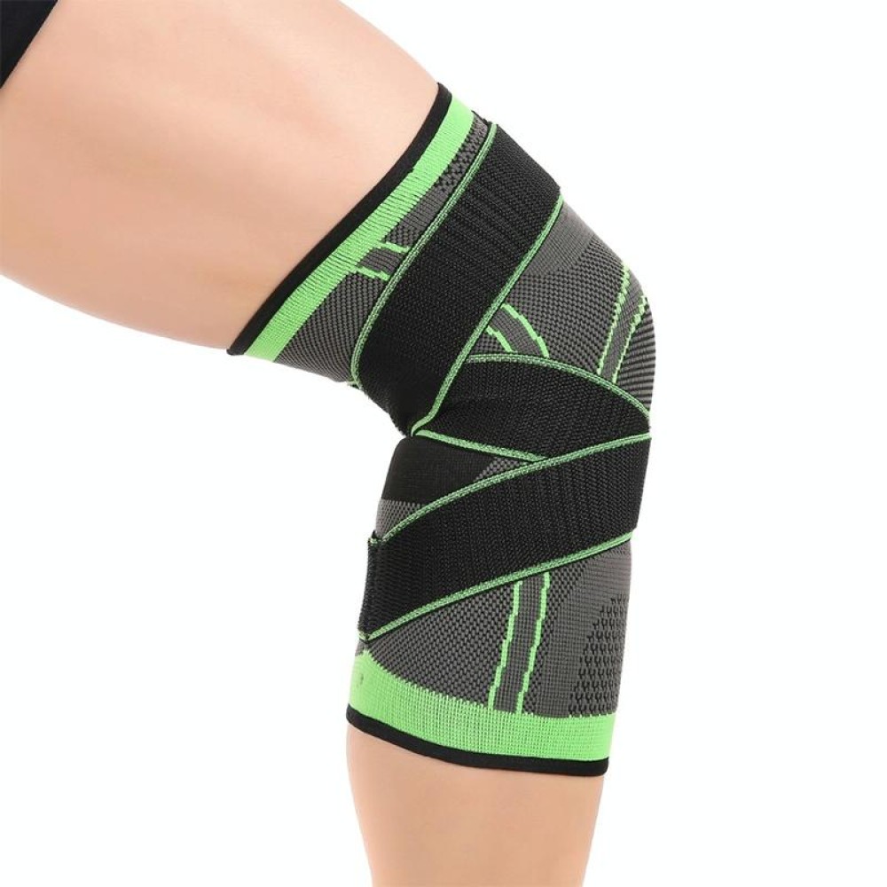Fitness Running Cycling Bandage Knee Support Braces Elastic Nylon Sports Compression Pad Sleeve, Size:M(Green)
