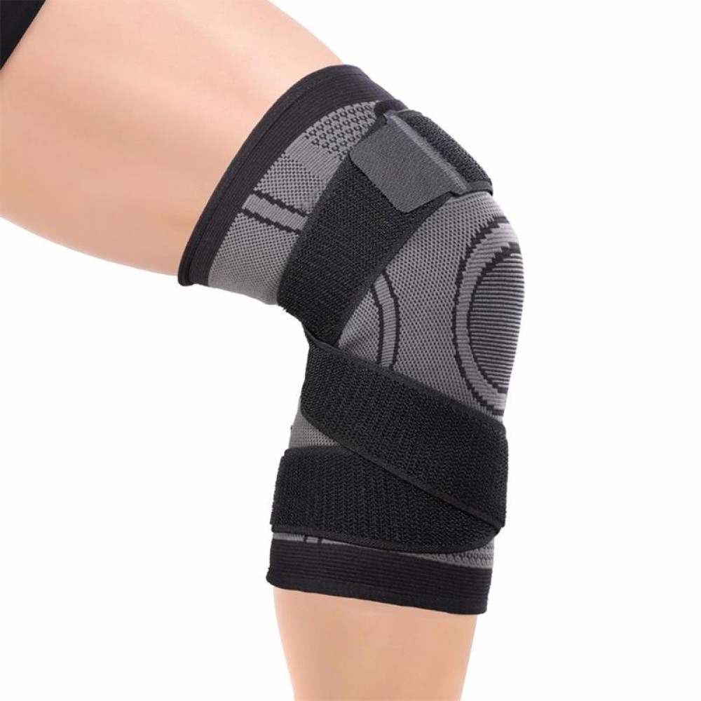 Fitness Running Cycling Bandage Knee Support Braces Elastic Nylon Sports Compression Pad Sleeve, Size:M(Black)