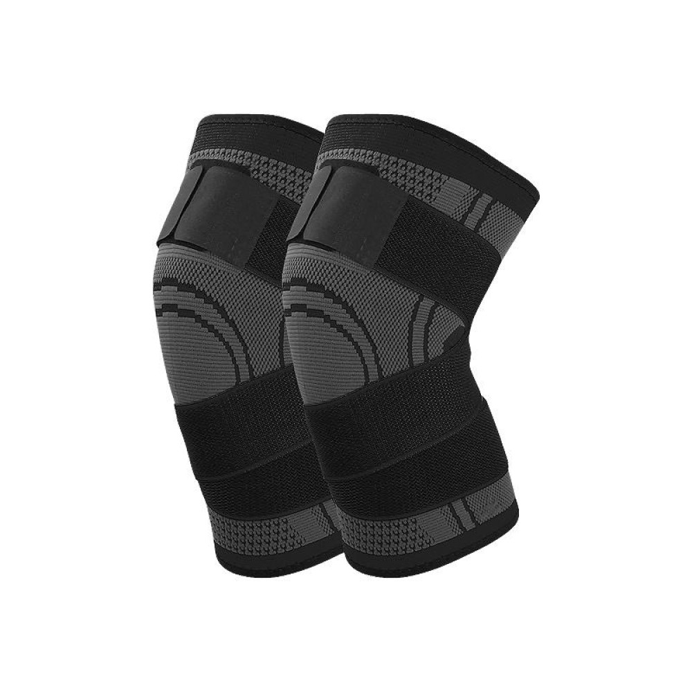 Fitness Running Cycling Bandage Knee Support Braces Elastic Nylon Sports Compression Pad Sleeve, Size:M(Black)