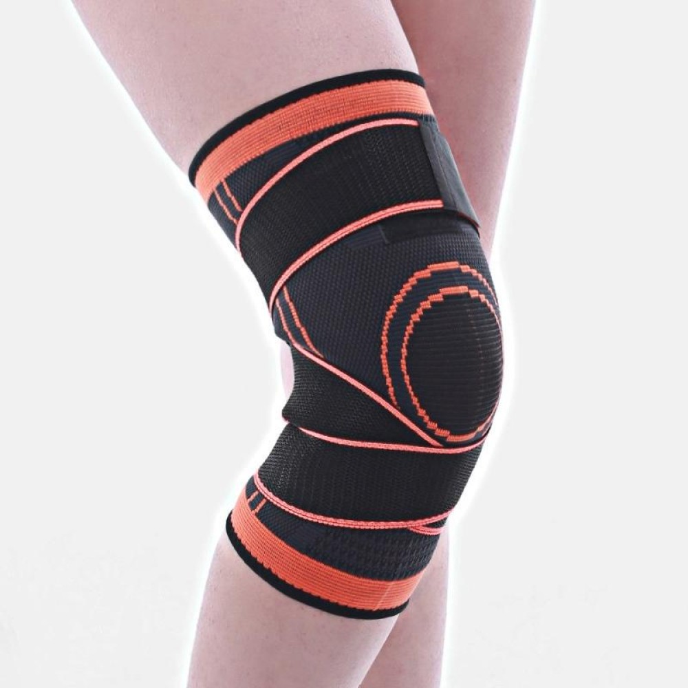 Fitness Running Cycling Bandage Knee Support Braces Elastic Nylon Sports Compression Pad Sleeve, Size:XL(orange)