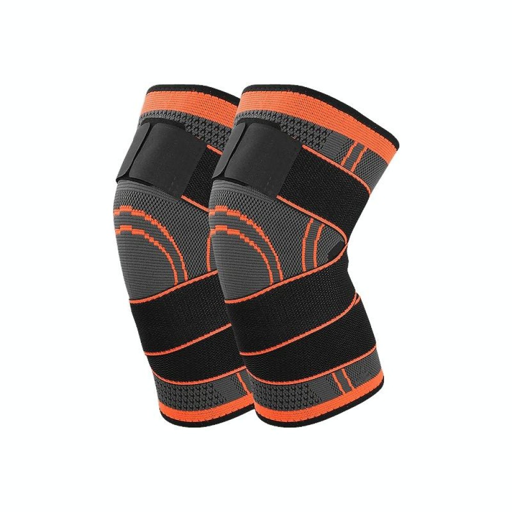 Fitness Running Cycling Bandage Knee Support Braces Elastic Nylon Sports Compression Pad Sleeve, Size:s(orange)