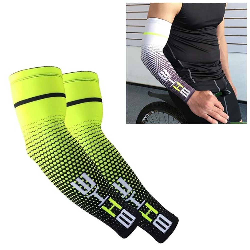 Cool Men Cycling Running Bicycle UV Sun Protection Cuff Cover Protective Arm Sleeve Bike Sport Arm Warmers Sleeves, Size:M (Green)