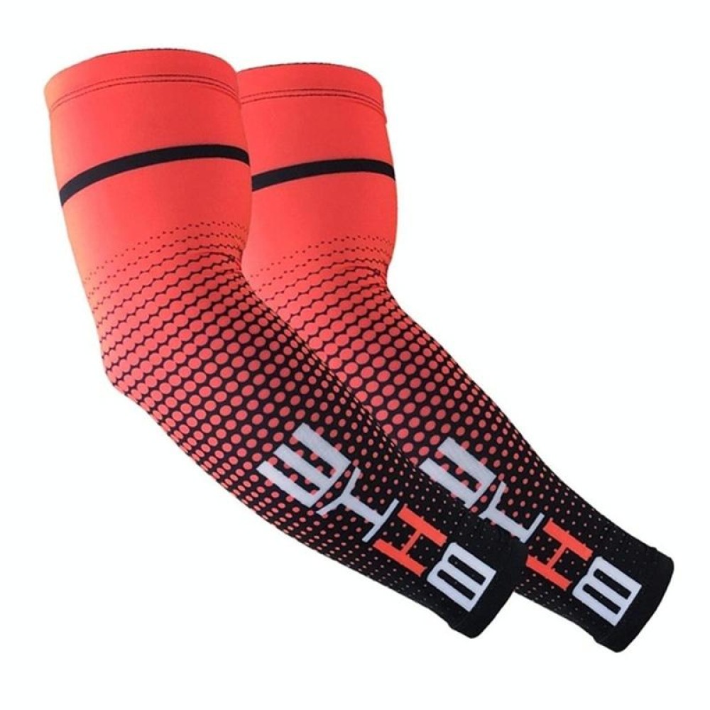 Cool Men Cycling Running Bicycle UV Sun Protection Cuff Cover Protective Arm Sleeve Bike Sport Arm Warmers Sleeves, Size:M (Red)