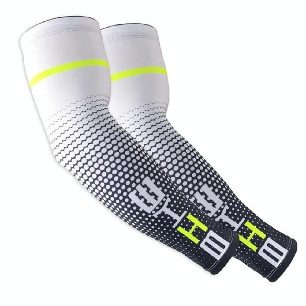 Cool Men Cycling Running Bicycle UV Sun Protection Cuff Cover Protective Arm Sleeve Bike Sport Arm Warmers Sleeves, Size:M (White)