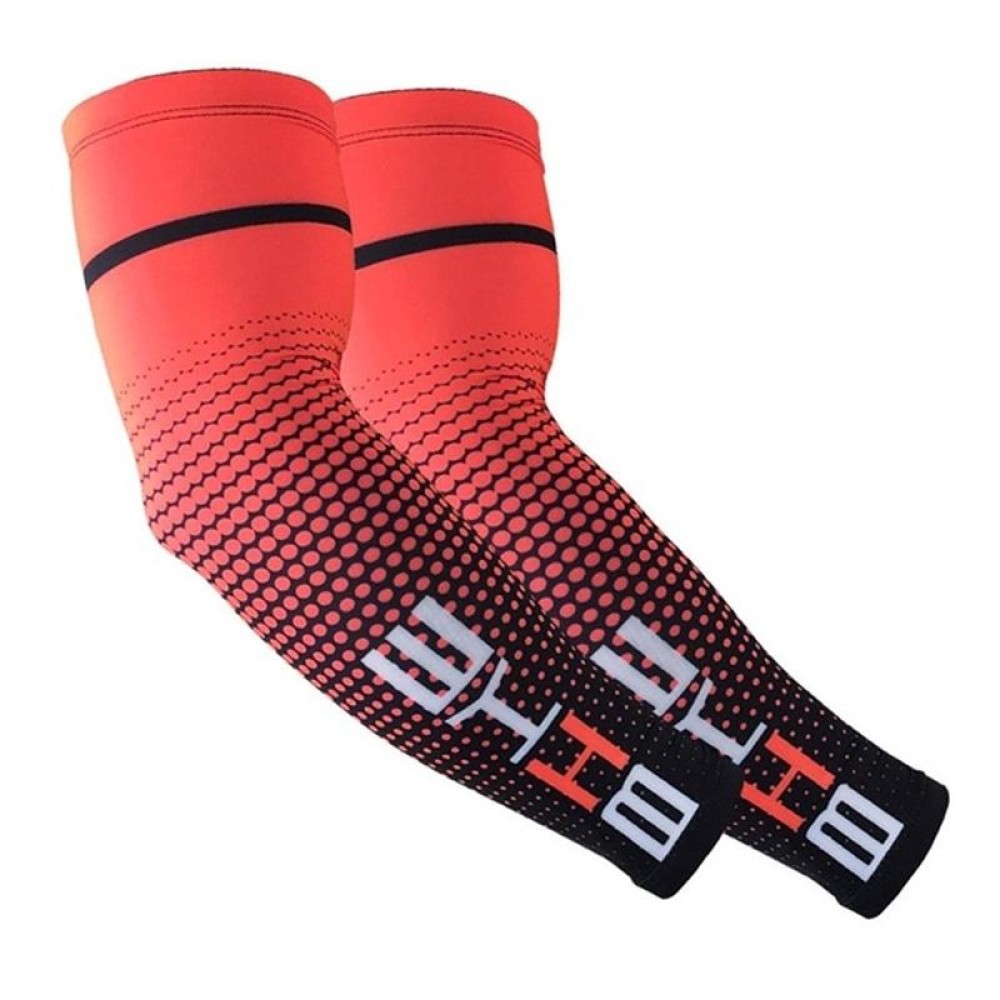 1 Pair Cool Men Cycling Running Bicycle UV Sun Protection Cuff Cover Protective Arm Sleeve Bike Sport Arm Warmers Sleeves, Size:XL (Red)