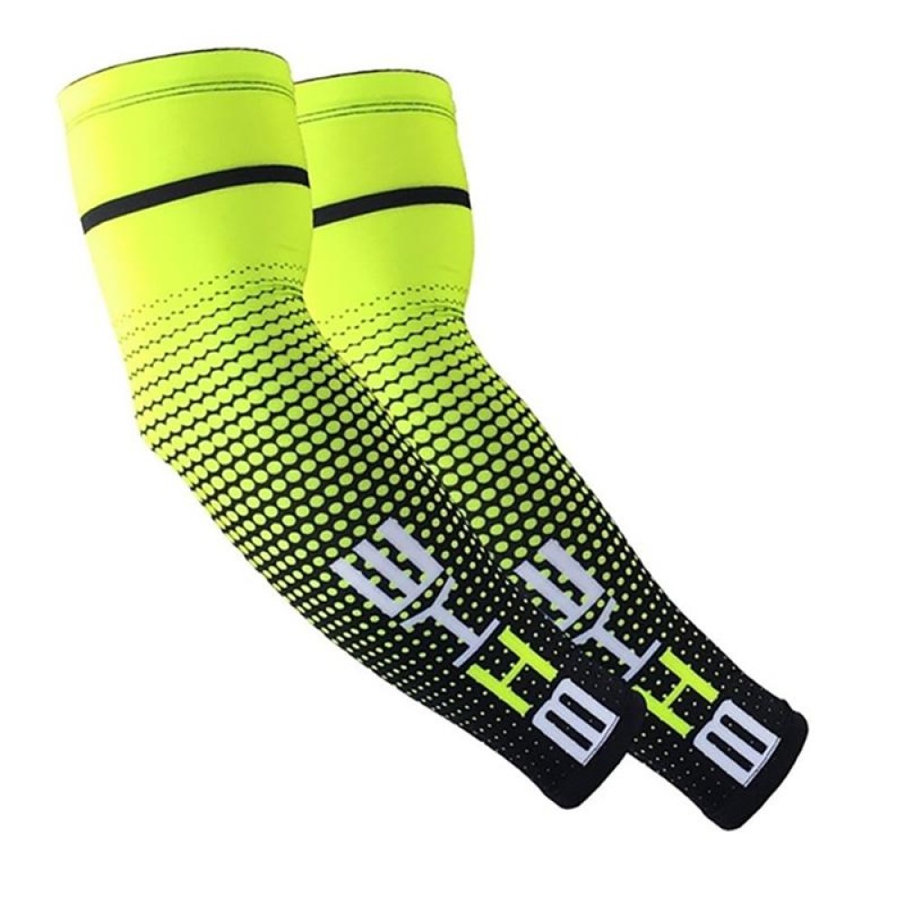 Cool Men Cycling Running Bicycle UV Sun Protection Cuff Cover Protective Arm Sleeve Bike Sport Arm Warmers Sleeves, Size:XXL (Green)