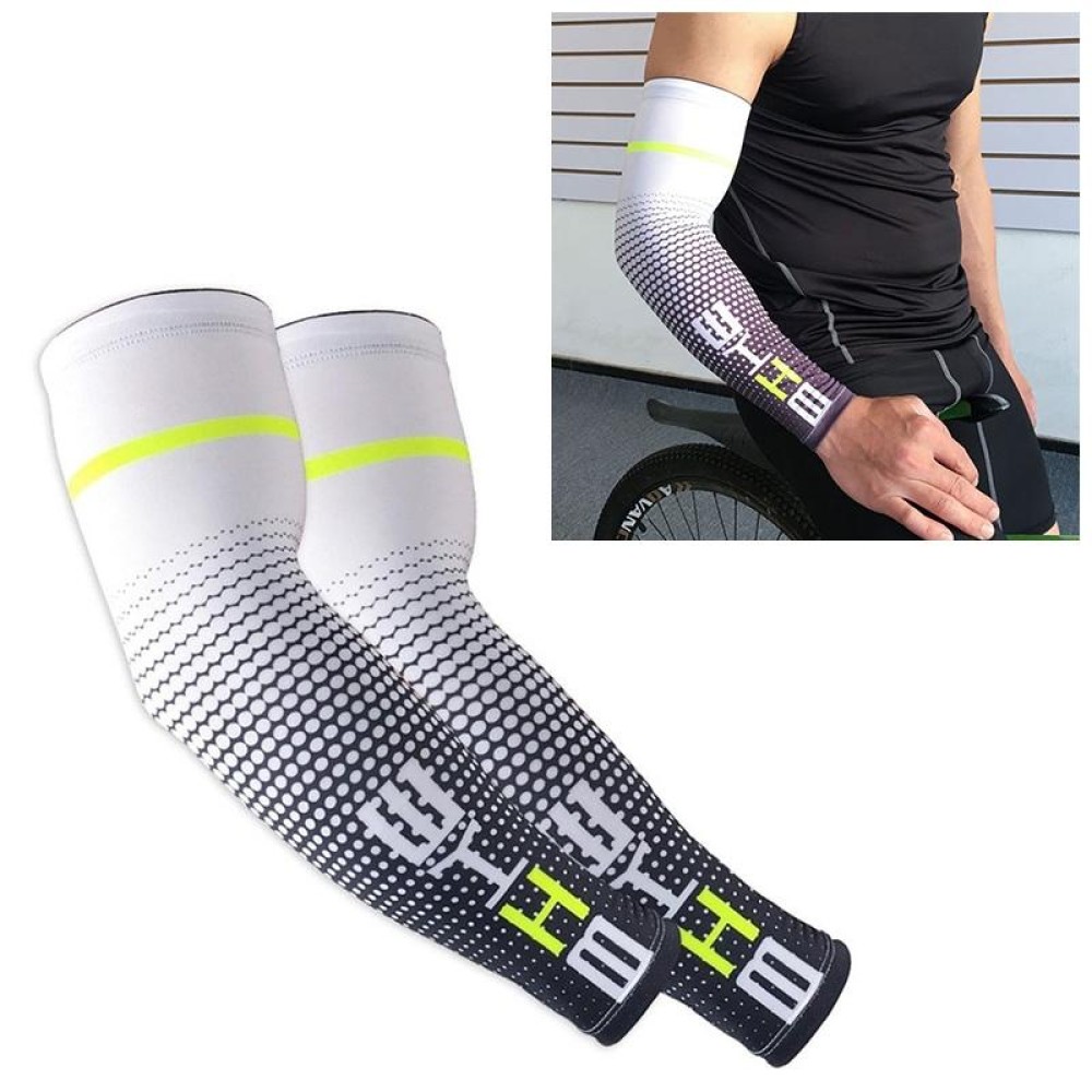 Cool Men Cycling Running Bicycle UV Sun Protection Cuff Cover Protective Arm Sleeve Bike Sport Arm Warmers Sleeves, Size:XXL (White)