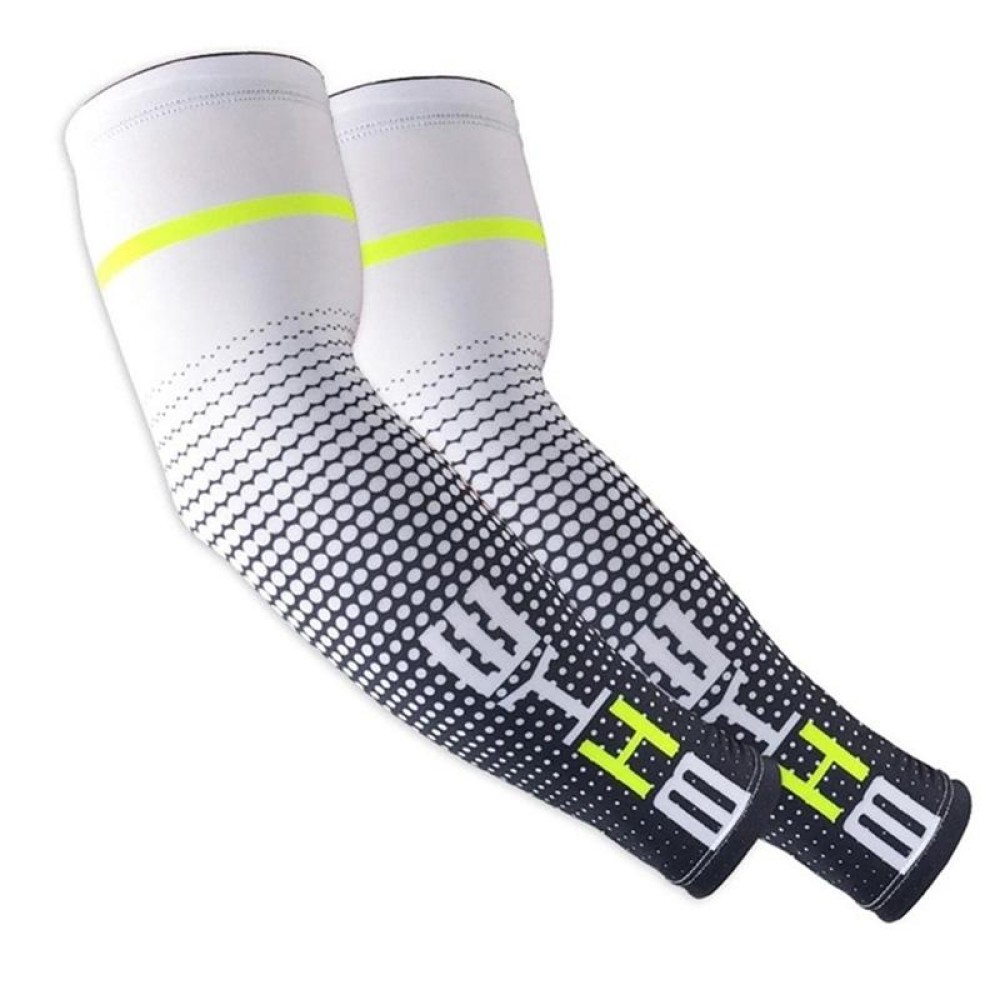 Cool Men Cycling Running Bicycle UV Sun Protection Cuff Cover Protective Arm Sleeve Bike Sport Arm Warmers Sleeves, Size:XXL (White)