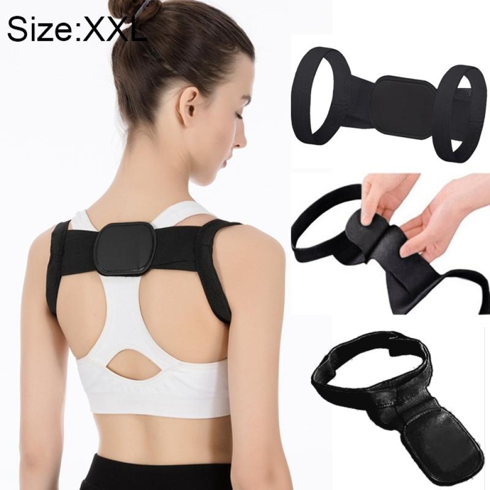 Adjustable Women Back Posture Corrector Shoulder Support Brace Belt Health Care Back Posture Belt, Size:XXL (Black)