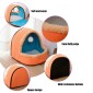 Pet Dog Cat  Warm Soft Bed Pet Cushion Dog Kennel Cat Castle Foldable Puppy House with Toy Ball, Size:M(Camel Color)