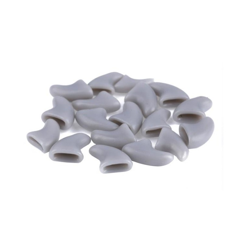 20 PCS Silicone Soft Cat Nail Caps / Cat Paw Claw / Pet Nail Protector/Cat Nail Cover, Size:S(Gray)