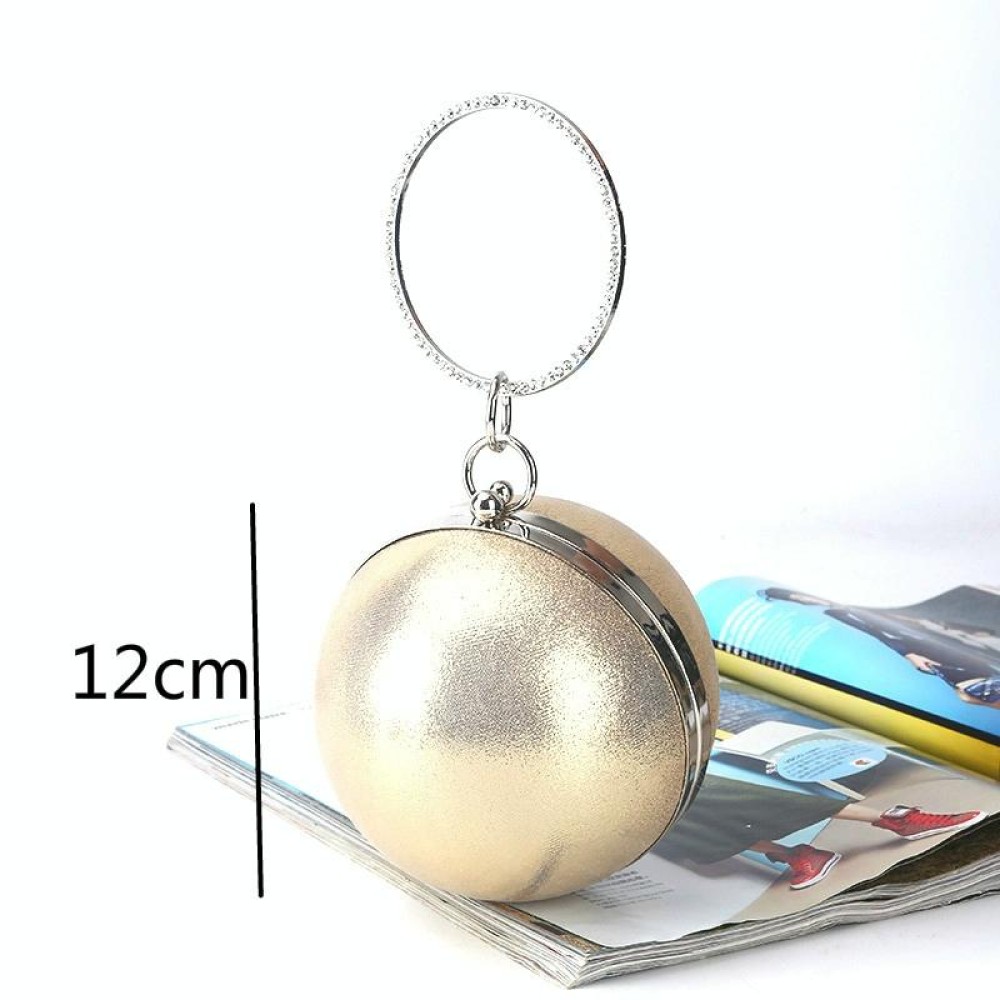 Spherical Dinner Bag Simple Personality Round Ball Evening Bag Ladies Pu Banquet Bag Makeup Clutch Bag(Gold)