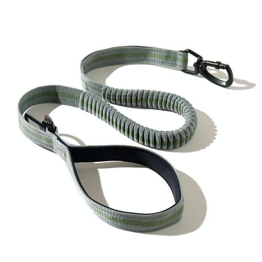 Dog Outdoor Anti-Scourge Traction Rope Nylon Reflective Elastic Stretch Dog Walking Rope( Green)