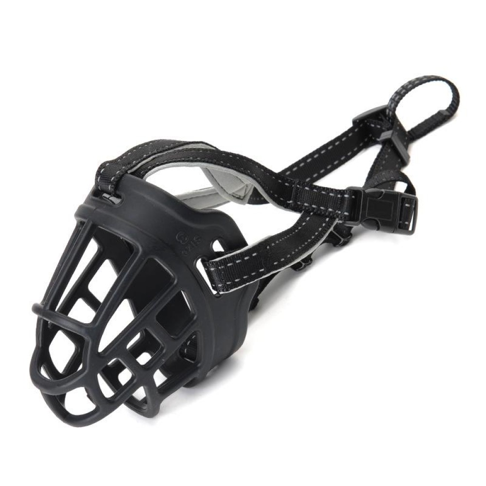 Mesh Breathable Silicone Anti-bite and Anti-call Pet Muzzle, Specification: Number 1(Black)