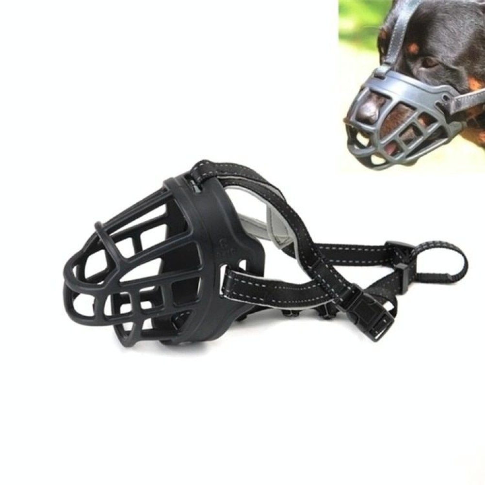 Mesh Breathable Silicone Anti-bite and Anti-call Pet Muzzle, Specification: Number 4(Black)